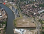 Aerial view showing the proposed location of the Tesco site at Glasgow Harbour