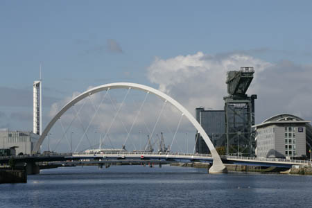 The Clyde Arc, now part of the city's iconic landscape