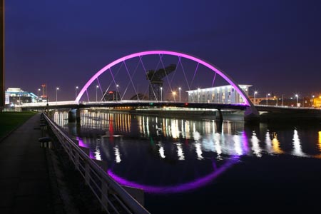 The Clyde Arc at night