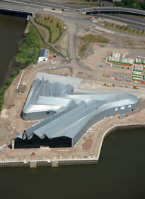 Aerial view of the Riverside Museum