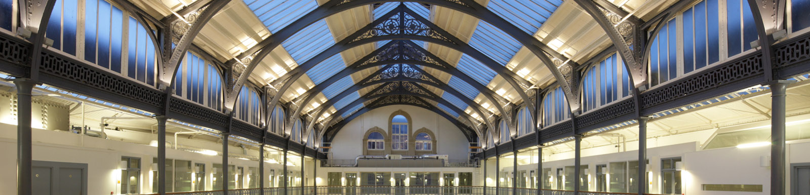 Detail of The Briggait interior roof and first floor studios