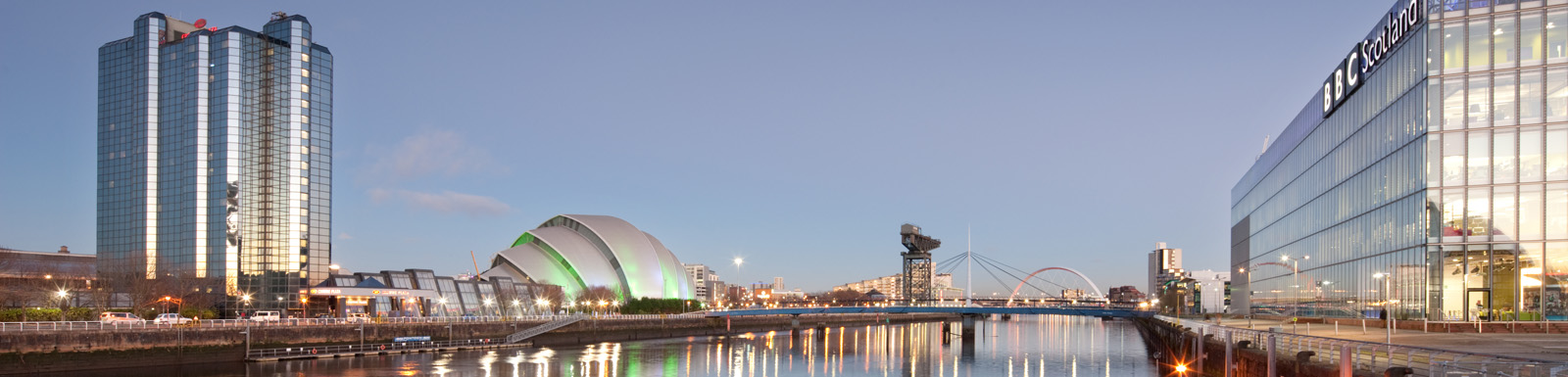 View to the city centre from Pacific Quay and SECC