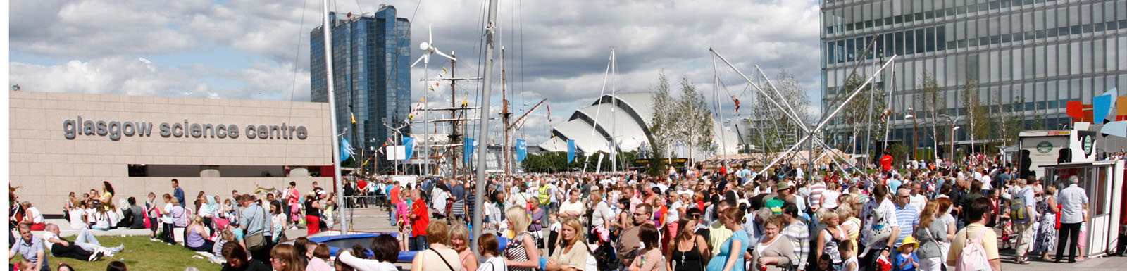 Festival goers at Pacific Quay and SECC